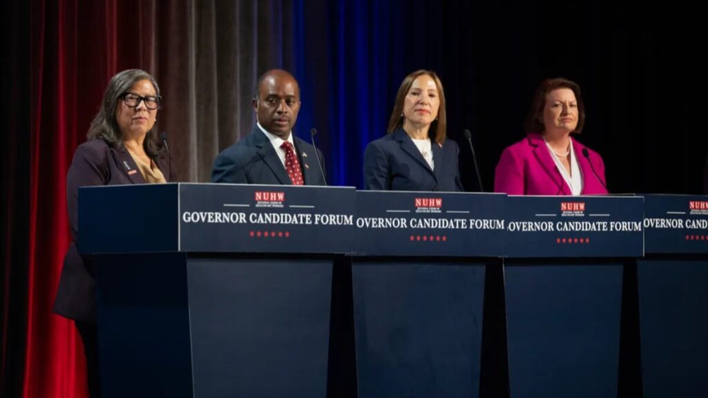 Candidatos a gobernador en California discuten propuestas de salud pública durante foro en Inland Empire