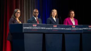 Candidatos a gobernador en California discuten propuestas de salud pública durante foro en Inland Empire