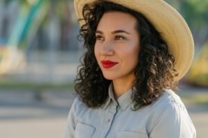 Flor Amargo toca el teclado rodeada de público en su concierto sorpresa en Avenida Revolución, Tijuana