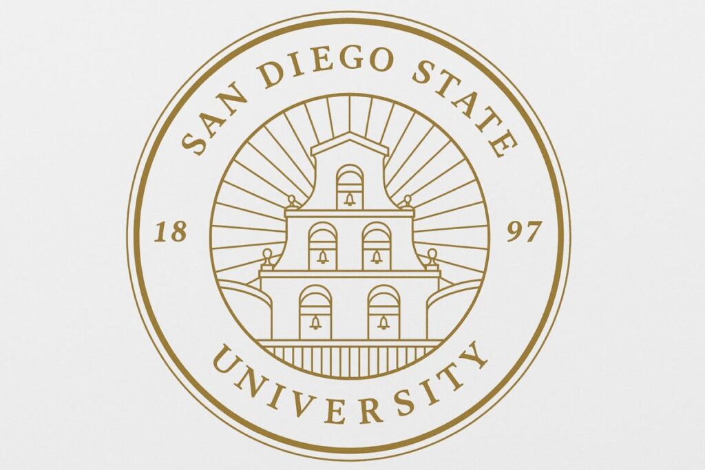 Estudiantes caminan por el campus de San Diego State University durante el inicio del semestre de otoño