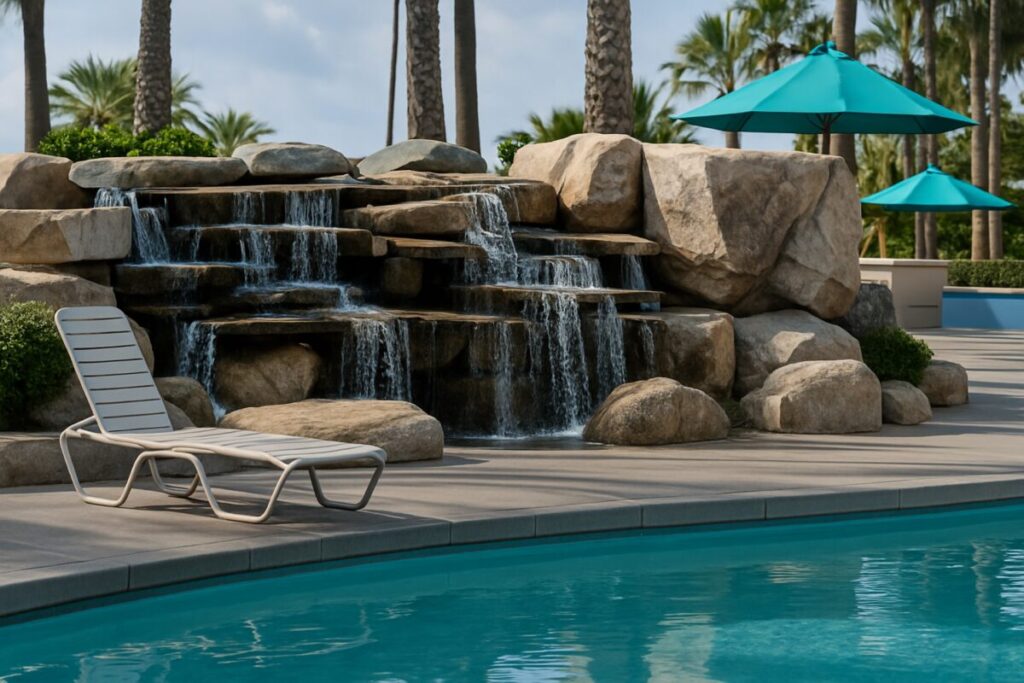 Vista moderna del centro de conferencias en Paradise Point con arquitectura renovada y entorno costero de San Diego