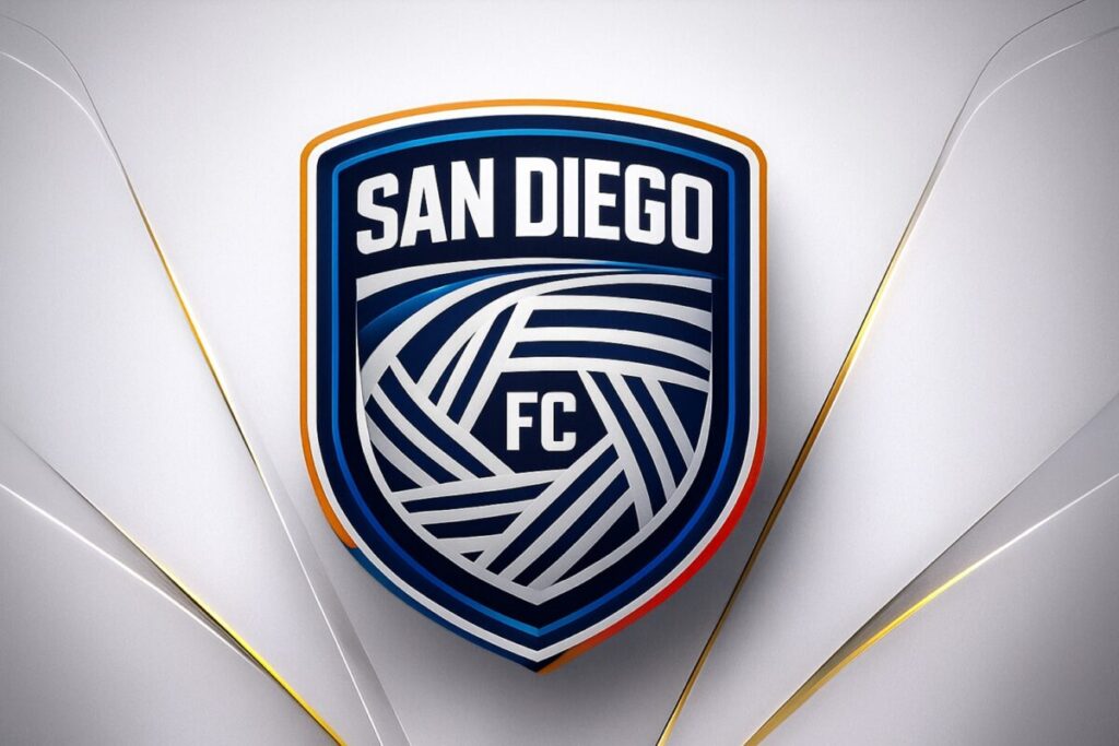 Logotipo de San Diego FC sobre fondo claro, símbolo del orgullo deportivo hispano en la ciudad