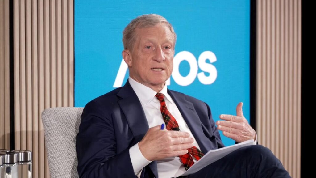 Tom Steyer en un entorno político de California con enfoque en campaña electoral saturada y sin favorito claro