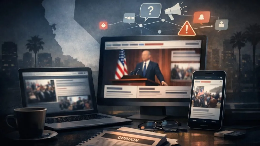 página de noticias digital con enfoque político en California