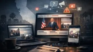 página de noticias digital con enfoque político en California