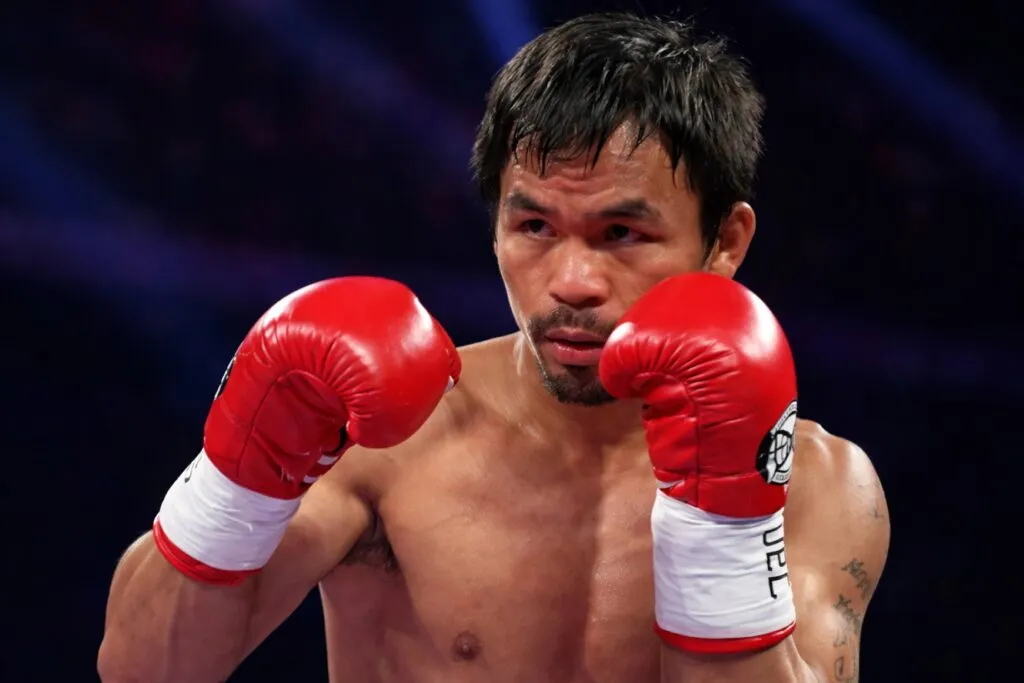 Fotografía editorial de Manny Pacquiao en guardia durante una pelea, usada como imagen principal del artículo sobre San Diego TJ’s