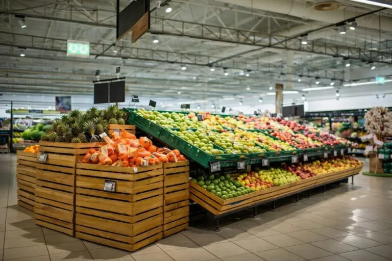 Consumidores revisan frutas y verduras en supermercado de San Diego ante aumento en el precio de frutas y verduras importadas.