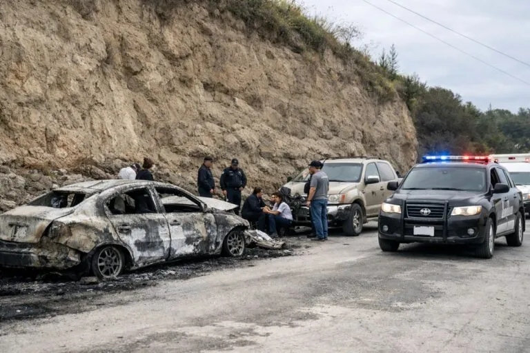 Accidente en Tijuana que muestra auto calcinado y refleja desafíos viales en la frontera México California