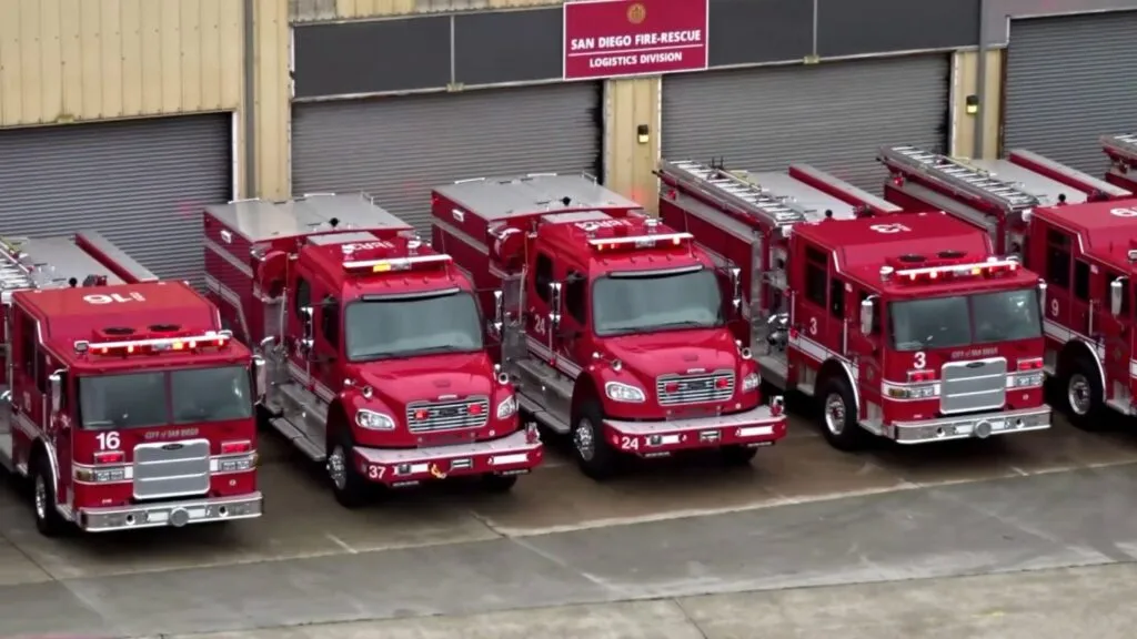 camiones de bomberos en San Diego afectados por altos costos y retrasos en entrega impactando seguridad