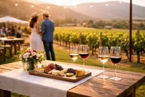 Fiesta de la vendimia en Baja California con viñedos y turismo gastronómico en el Valle de Guadalupe
