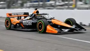 Pato O’Ward en prácticas de IndyCar en Long Beach durante la temporada 2026