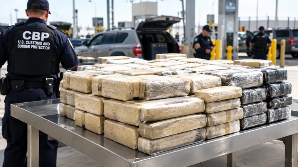 Incautación de drogas en San Diego durante operativos de CBP en los puertos fronterizos con México.